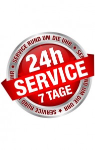 Button Banner "24h Service" rot/silber